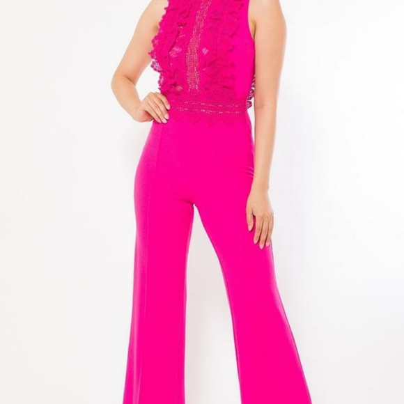 Crochet Lace Combined Bodice Jumpsuit - Picture 2 of 3